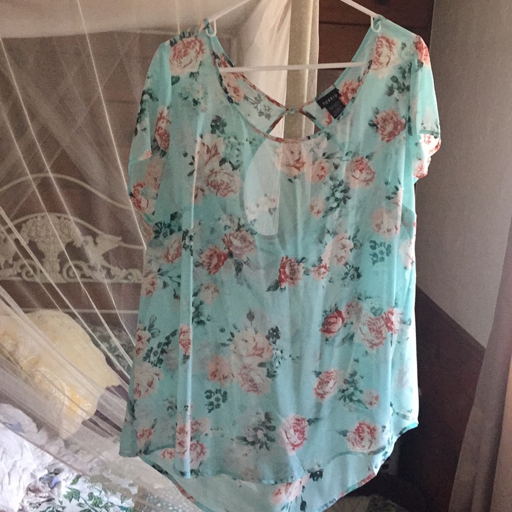Torrid Sheer floral top. Worn once.